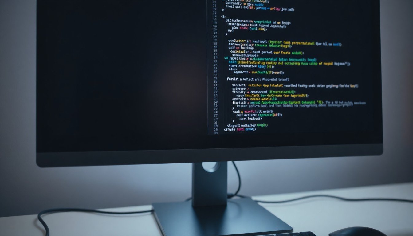 prompts IA agents: Computer monitor showing contrast between a simple query and a structured agent prompt